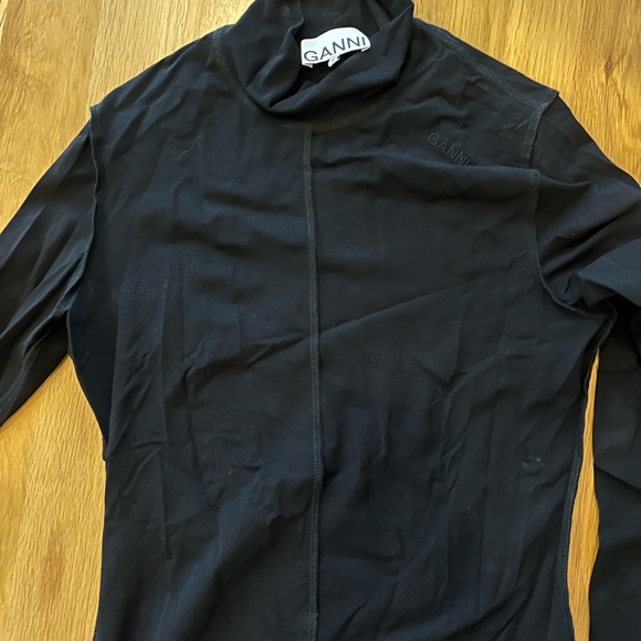 Ganni Black Turtleneck Top - Picture 3 of 4